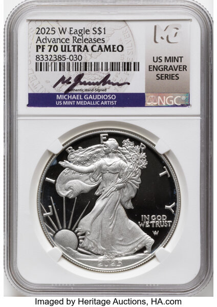 2025-W $1  Silver Eagle, Laser Privy PR DCAM thumbnail 10