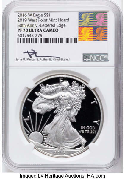 2016-W $1  Silver Eagle, Lettered Edge, 30th Anniversary PR DCAM thumbnail 10