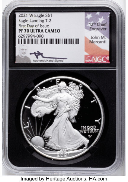 2021-W $1  Silver Eagle, Type 2 PR DCAM thumbnail 6