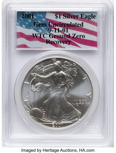 2001 $1  Silver Eagle MS thumbnail 6