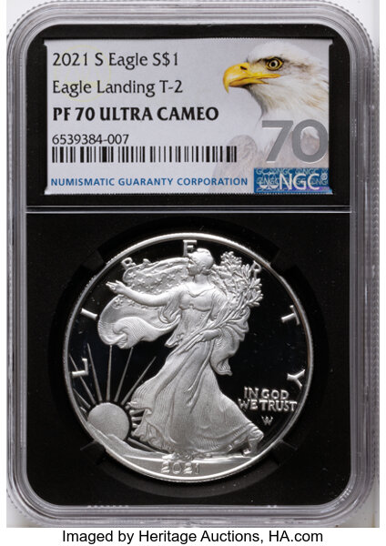 2021-S $1  Silver Eagle, Type 2 PR DCAM thumbnail 5