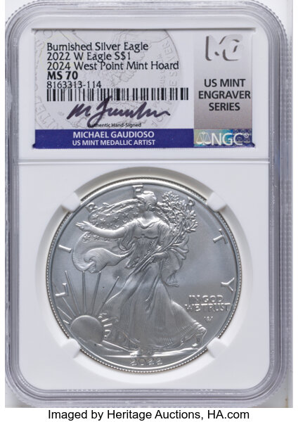 2022-(W) $1  Silver Eagle, Struck at West Point Mint MS thumbnail 2