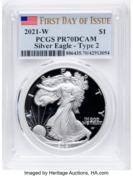 2021-W $1  Silver Eagle, Type 2 PR DCAM thumbnail 12
