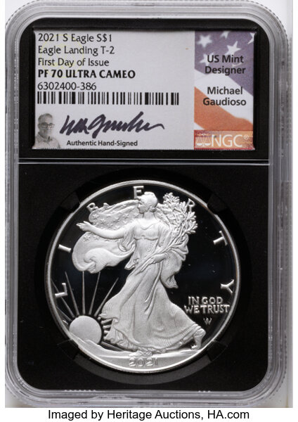 2021-S $1  Silver Eagle, Type 2 PR DCAM thumbnail 7