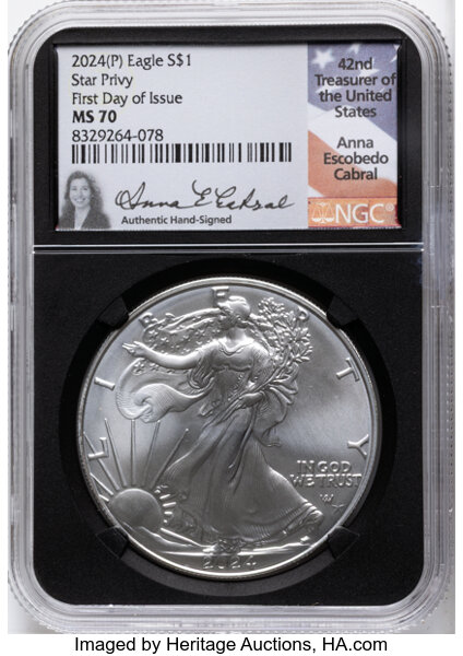 2024-(P) $1  Silver Eagle, Star Privy MS thumbnail 5