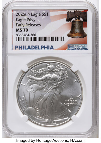 2025-(P) $1  Silver Eagle, Eagle Privy MS thumbnail 3