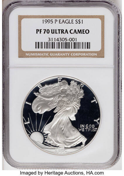 1995-P $1  Silver Eagle PR DCAM thumbnail 3