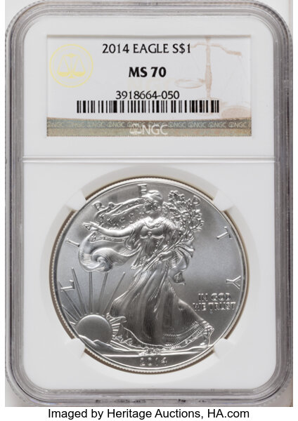 2014 $1  Silver Eagle MS thumbnail 2
