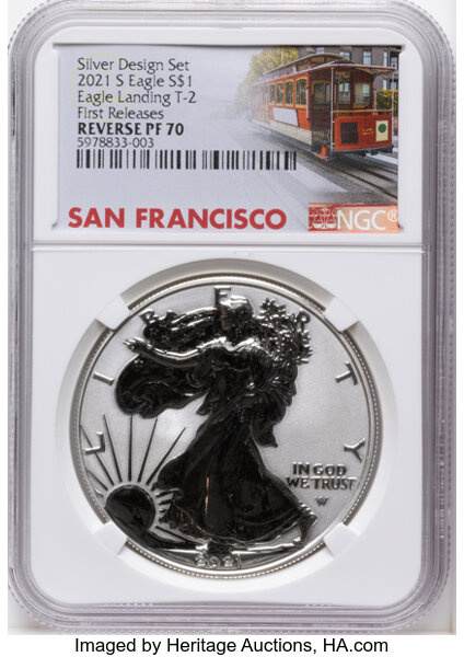 2021-S $1  Silver Eagle, Reverse Proof, Type 2 PR thumbnail 4