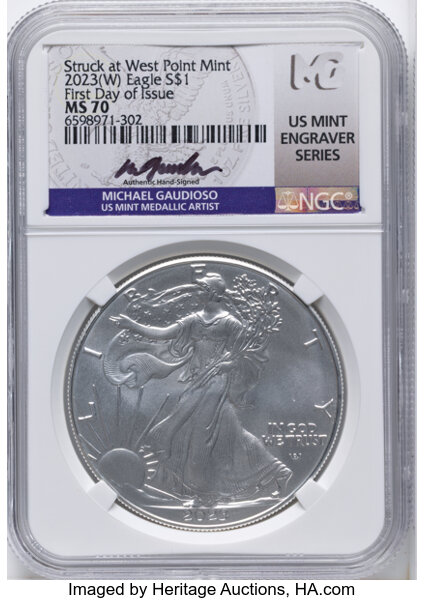 2023-(W) $1  Silver Eagle, Struck at West Point Mint MS thumbnail 2