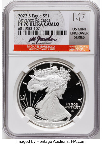 2023-S $1  Silver Eagle PR DCAM thumbnail 7