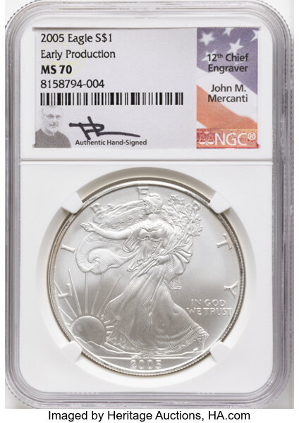 2005 $1  Silver Eagle MS thumbnail 4