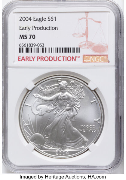 2004 $1  Silver Eagle MS thumbnail 4