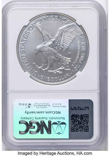 2022-(W) $1  Silver Eagle, Struck at West Point Mint MS thumbnail 10