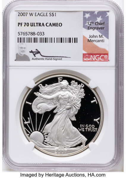 2007-W $1  Silver Eagle PR DCAM thumbnail 5