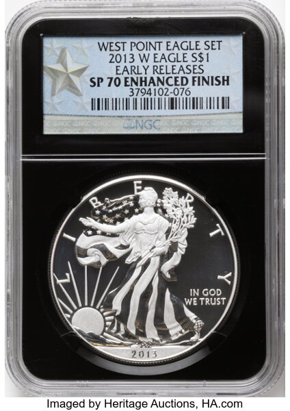 2013-W $1  Silver Eagle, Enhanced, West Point Mint Set MS thumbnail 5