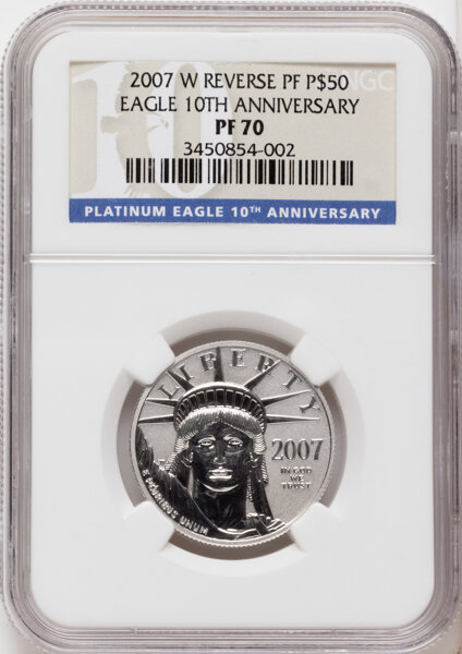 2007-W P$50  Platinum Eagle, Reverse Proof PR thumbnail 2