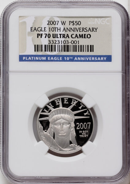 2007-W P$50  Platinum Eagle PR DCAM thumbnail 2