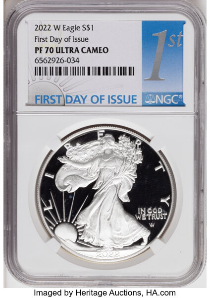 2022-W $1  Silver Eagle PR DCAM thumbnail 3