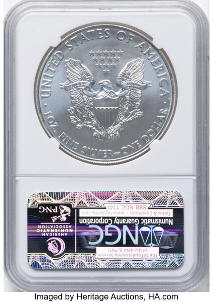 2011 Set 25th Anniversary Silver Eagle, 5 Coins MS/PR thumbnail 12