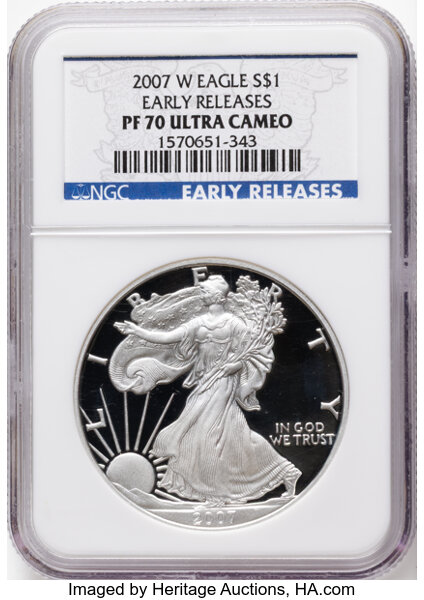 2007-W $1  Silver Eagle PR DCAM thumbnail 3