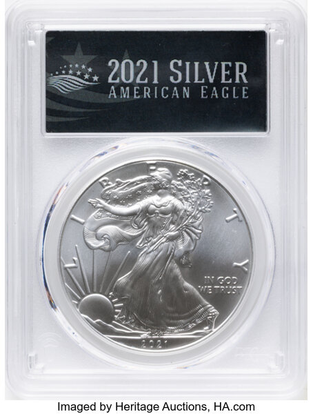 2021 $1  Silver Eagle, Type 1 MS thumbnail 5
