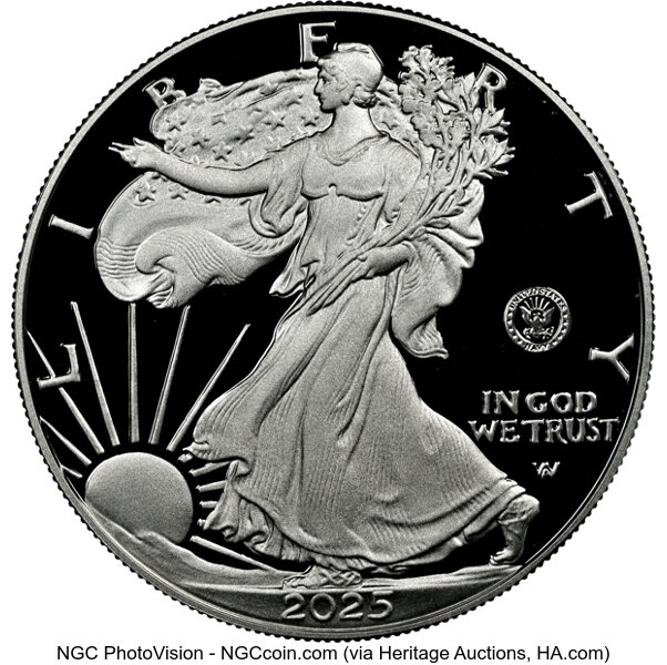 2025-S $1  Silver Eagle, U.S. Navy Privy PR DCAM thumbnail 6
