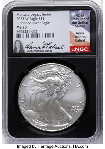 2023-(W) $1  Silver Eagle, Struck at West Point Mint MS thumbnail 3