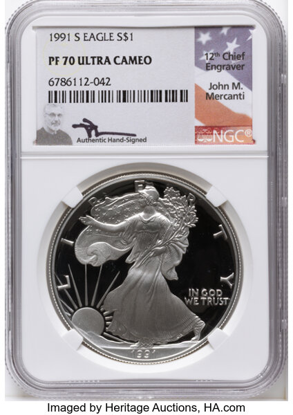 1991-S $1  Silver Eagle PR DCAM thumbnail 4