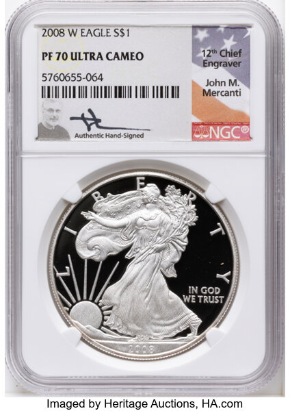 2008-W $1  Silver Eagle PR DCAM thumbnail 5