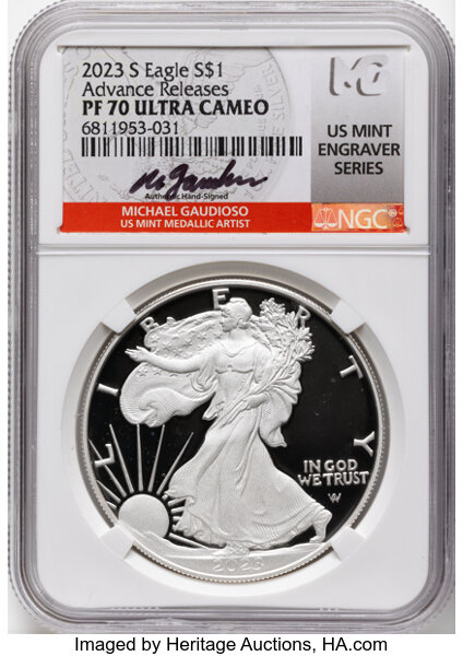 2023-S $1  Silver Eagle PR DCAM thumbnail 6