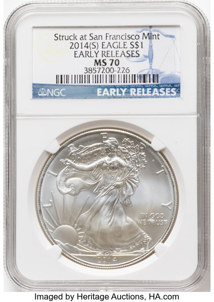 Image for 2014-(S) $1  Silver Eagle, Struck at San Francisco Mint MS
