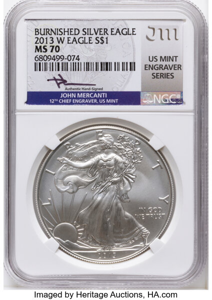 2013-W $1  Silver Eagle, Burnished MS thumbnail 6