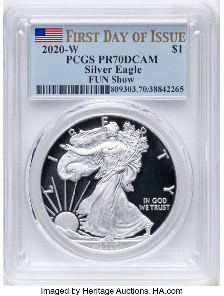 2020-W $1  Silver Eagle PR DCAM thumbnail 3