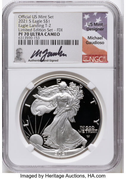 2021-S $1  Silver Eagle, Type 2 PR DCAM thumbnail 9