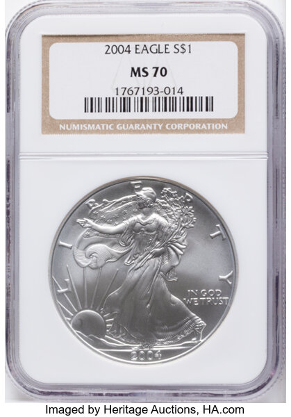 2004 $1  Silver Eagle MS thumbnail 3