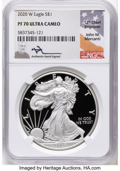 2020-W $1  Silver Eagle PR DCAM thumbnail 6
