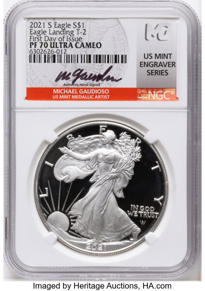 2021-S $1  Silver Eagle, Type 2 PR DCAM thumbnail 15
