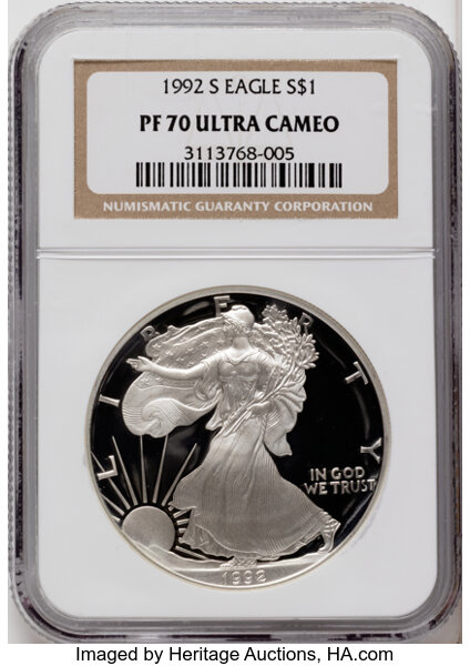 1992-S $1  Silver Eagle PR DCAM thumbnail 2