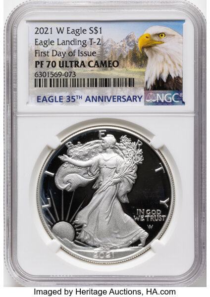 2021-W $1  Silver Eagle, Type 2 PR DCAM thumbnail 8