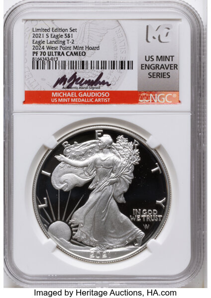 2021-S $1  Silver Eagle, Type 2 PR DCAM thumbnail 8