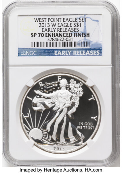 2013-W $1  Silver Eagle, Enhanced, West Point Mint Set MS thumbnail 6