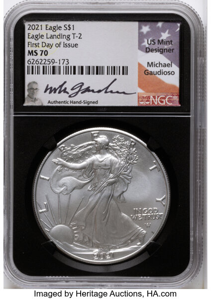 2021 $1  Silver Eagle, Type 2 MS thumbnail 7