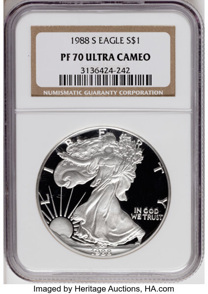 1988-S $1  Silver Eagle PR DCAM thumbnail 3