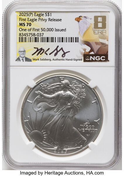 2025-(P) $1  Silver Eagle, Eagle Privy MS thumbnail 8