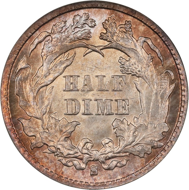 1872-S H10c Mintmark Below Wreath MS65 thumbnail 4