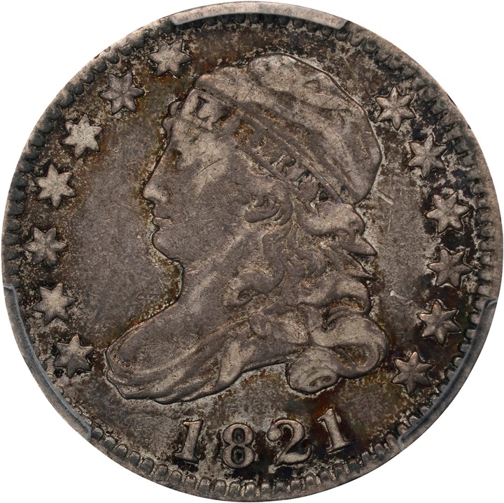 1821 10c Large Date VF25 CAC thumbnail 4