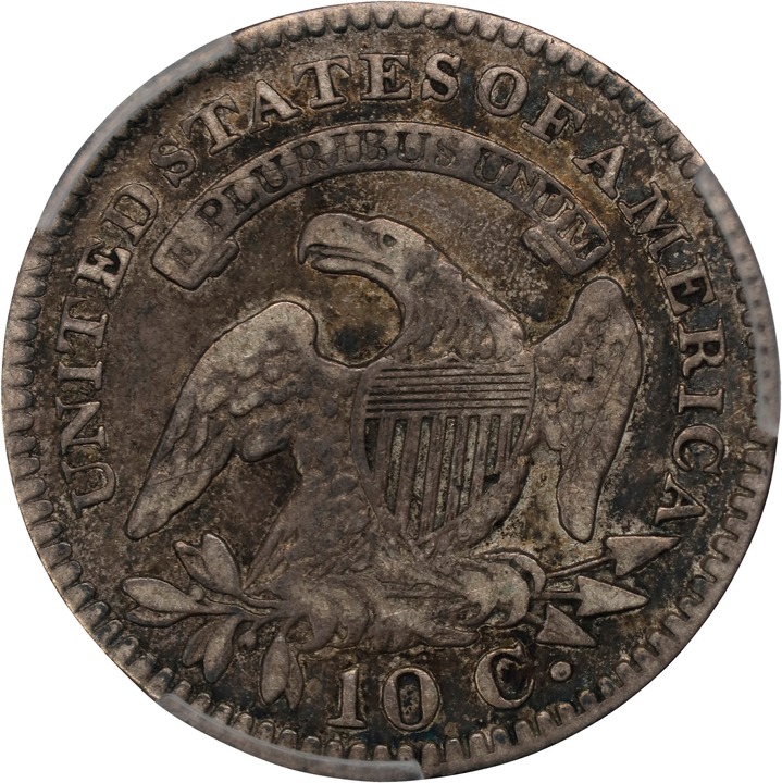 1821 10c Large Date VF25 CAC thumbnail 5