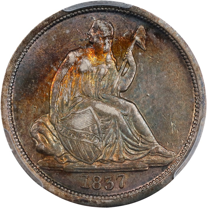 1837 10c No Stars, Large Date MS thumbnail 4