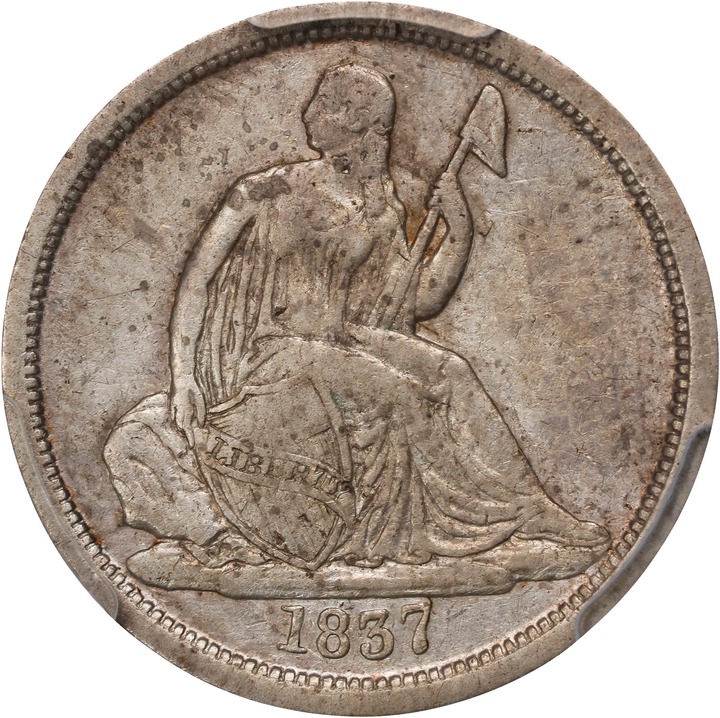 1837 10c No Stars, Large Date MS thumbnail 5